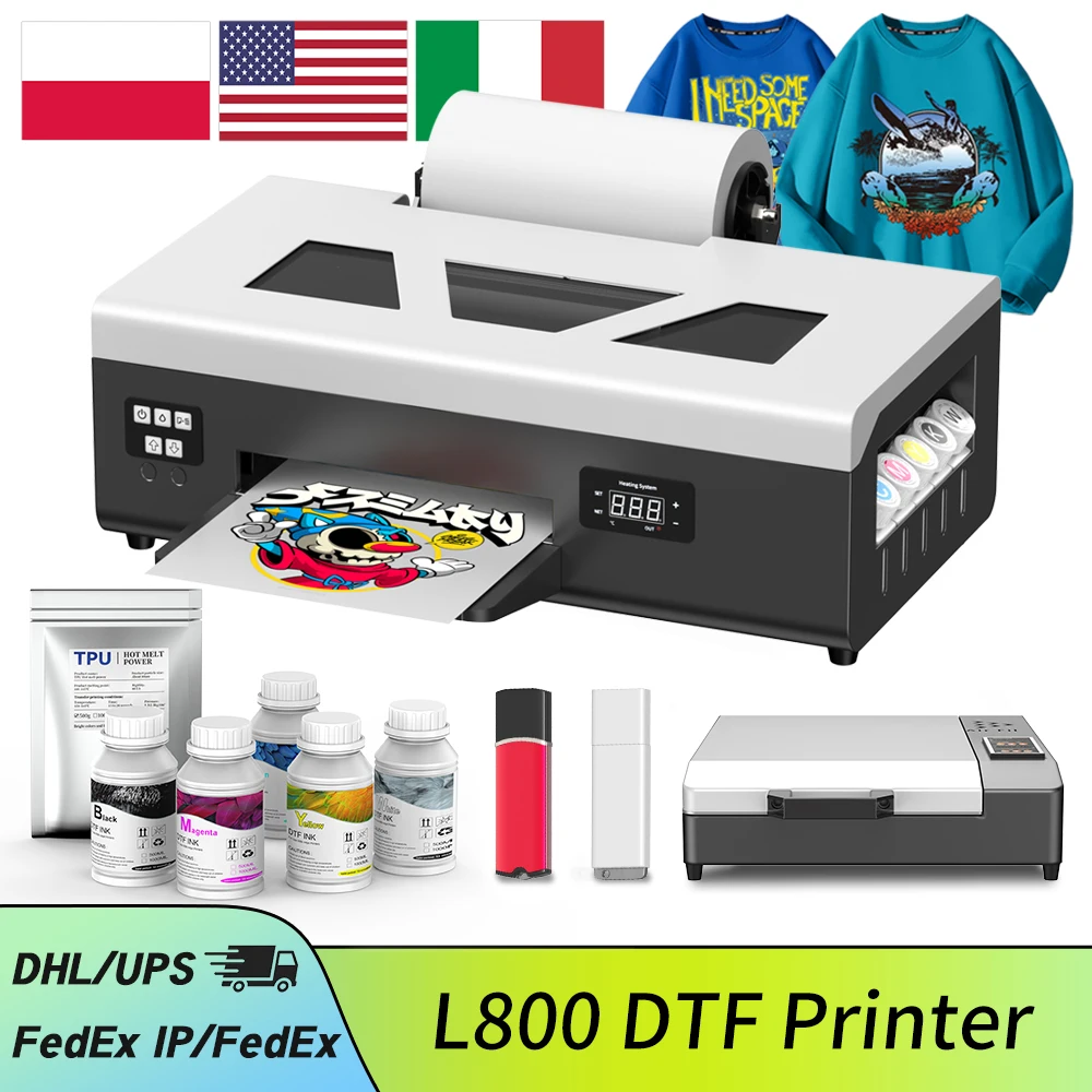 

A4 DTF Printer For Epson L805 Direct to Film,Built-in White Stirring,Ink Circulatory Automatic Cleaning For DIY T-Shirts Hoodie