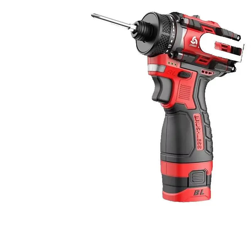 CHIGO Brushless Electric Drill Cordless Knockable Driller Driver 80N.m 16.8V Screwdriver Li-ion Battery Electric Power Tools
