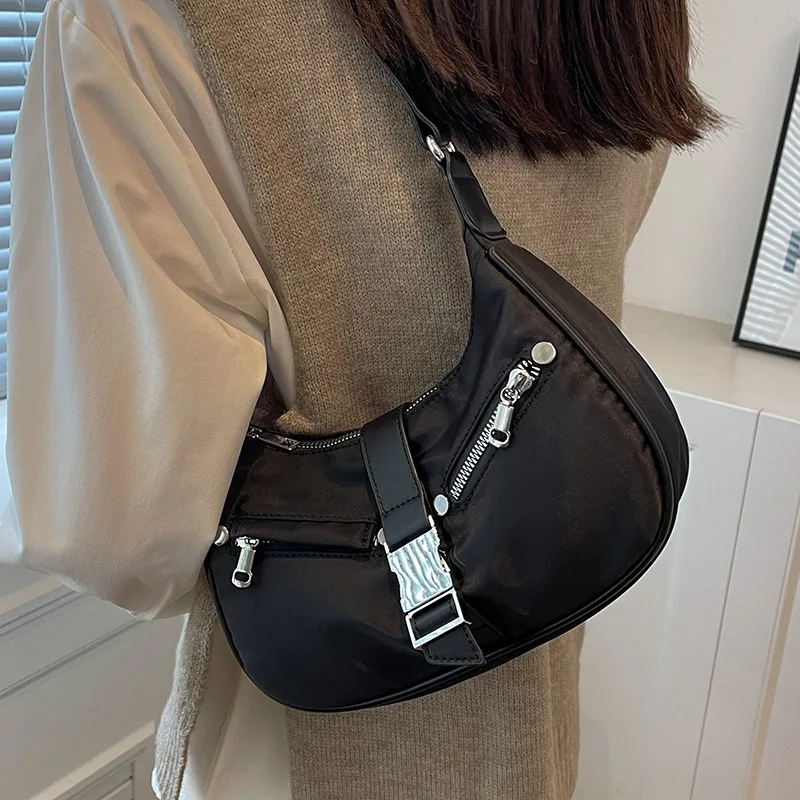 

Shoulder Bag for Women Nylon Lock Underarm Bag Designer Armpit Handbag Fashion Designer Crossbody Bag Purse Sac