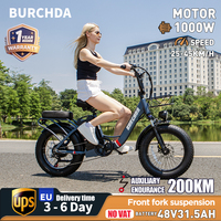 BURCHDA-U8 adult Electric bike, snowmobile, 1000W, 48V, 31.5 Ah, Li-ion battery, 4.0fatbike, 2025, 45 km/h, new, bike ATV