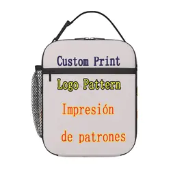 Custom Logo Cooler Lunch Bag Pattern Print Girls Portable Thermal Food Picnic Bags for School Kids Boys Box Tote Dropshipping