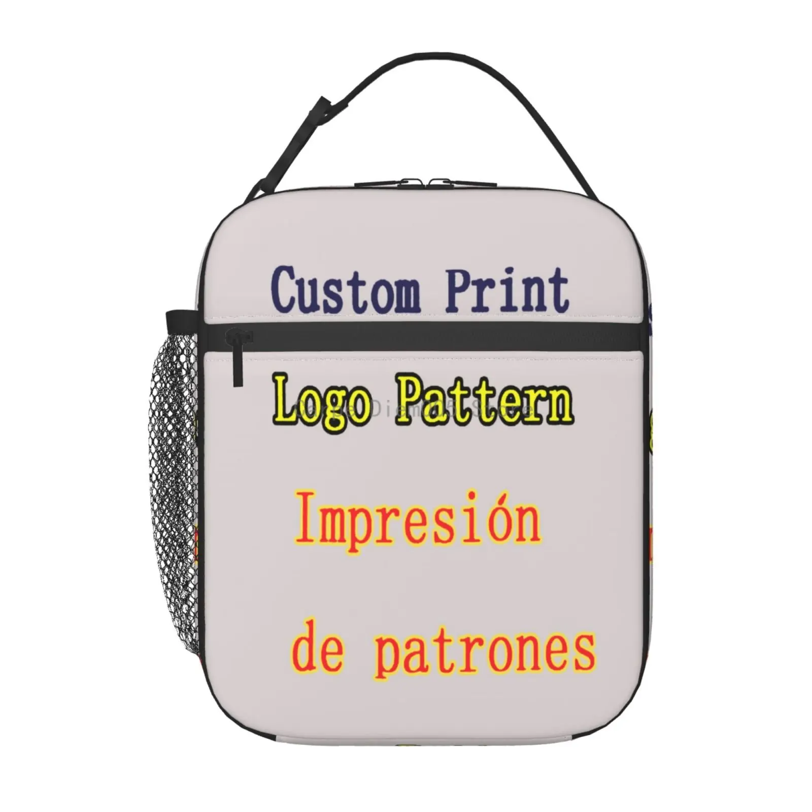 Custom Logo Cooler Lunch Bag Pattern Print Girls Portable Thermal Food Picnic Bags for School Kids Boys Box Tote Dropshipping