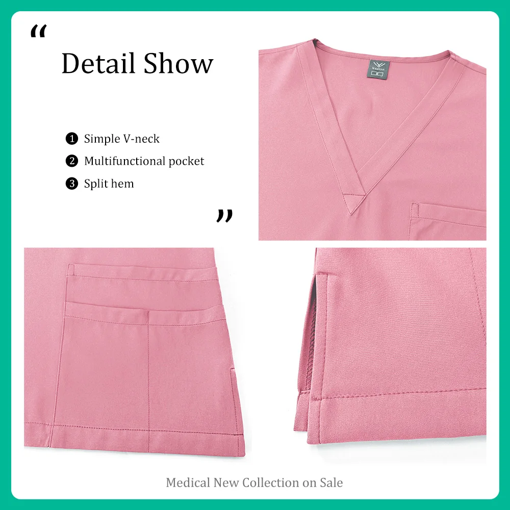 Sala operatoria Lavaggio Vestiti Infermiera Uniforme Tuta Dottore Infermiera Accessori Salone di bellezza SPA Tuta Uomini e donne Tuta chirurgica