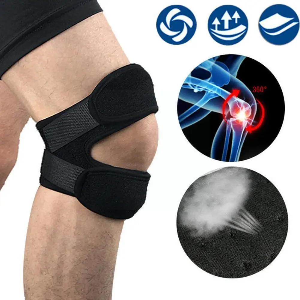 

High Quality Double Patella Breathable Flexible Knee Help Brace Soreness Fitness Reduce Support Pressure Pad Exercise Strap P4E2