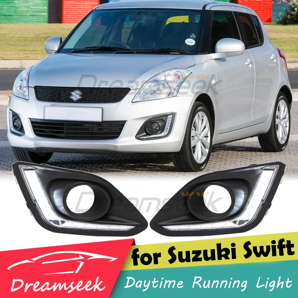DRL For Suzuki Swift Dzire 2014 2015 2016 LED Car Daytime Running Light Relay Waterproof Driving Fog Day Lamp Daylight