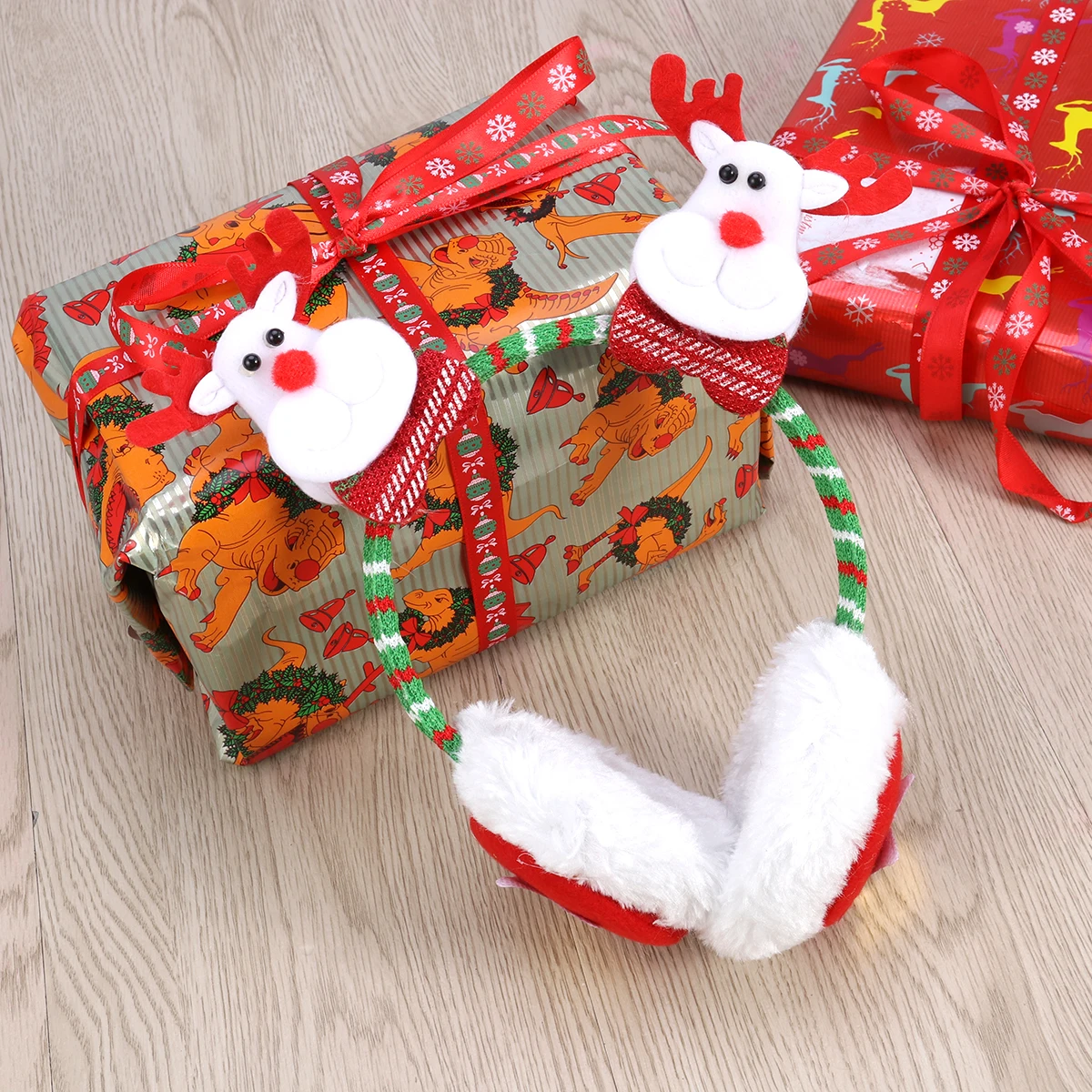 الأيائل يفشل عيد الميلاد تدفئة الأذن للبالغين الشتاء الأذن يغطي المضادة للانزلاق فروي عطلة حزب هدية أغطية الرأس التبعي #6