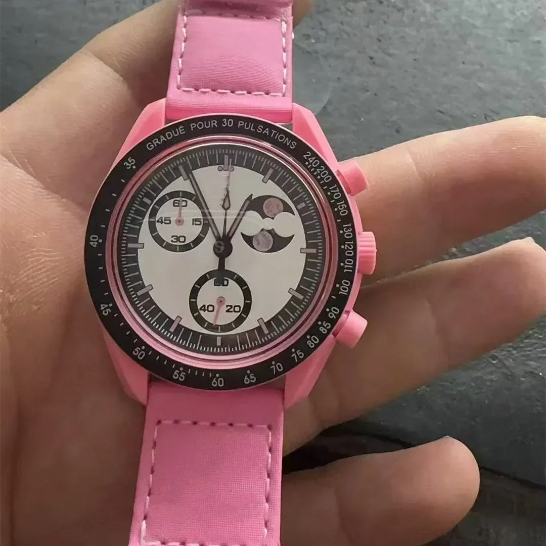 2025 Newest High Quality Wantch Men's and Women's Moon Mercury Quartz Chronograph Watch Celestial Galaxy Dial 6-Hand Hot Sale