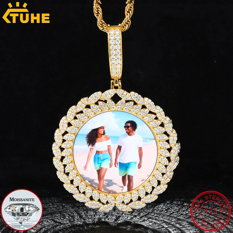 Wheat Head  Medallions Custom Photo Pendant For Men Hip Hop Jewelry Iced Out Pendant Custom Engraved Name Memory Gift