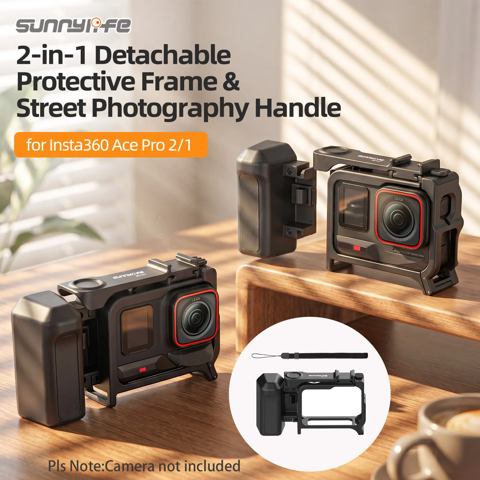 �y�Z�[�����z2-IN-1���E���ی�t���[�����X�g���[�g�t�H�g�O���t�B�[�n���h���O���b�v Insta360 Ace Pro 2/Ace Pro�p �n���h�O���b�v�J�����A�N�Z�T���[