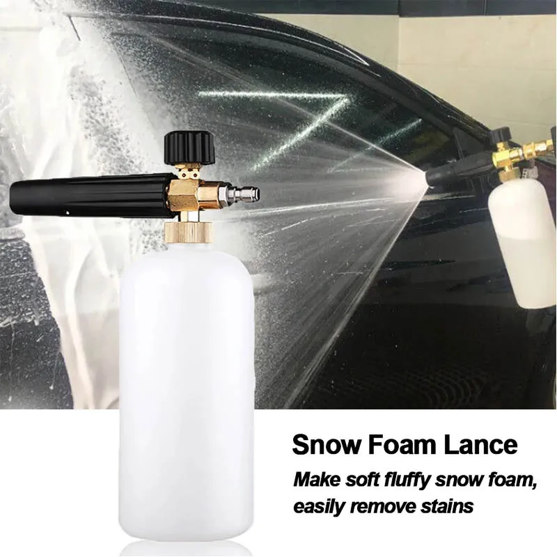 Car Wash Foam Gun Kit 1L Foam Lance 1/4 Quick Plug Washer Gun M22-14 5 Spray Nozzle 0 15 25 40 for Pressure Washer Foam Cleaning