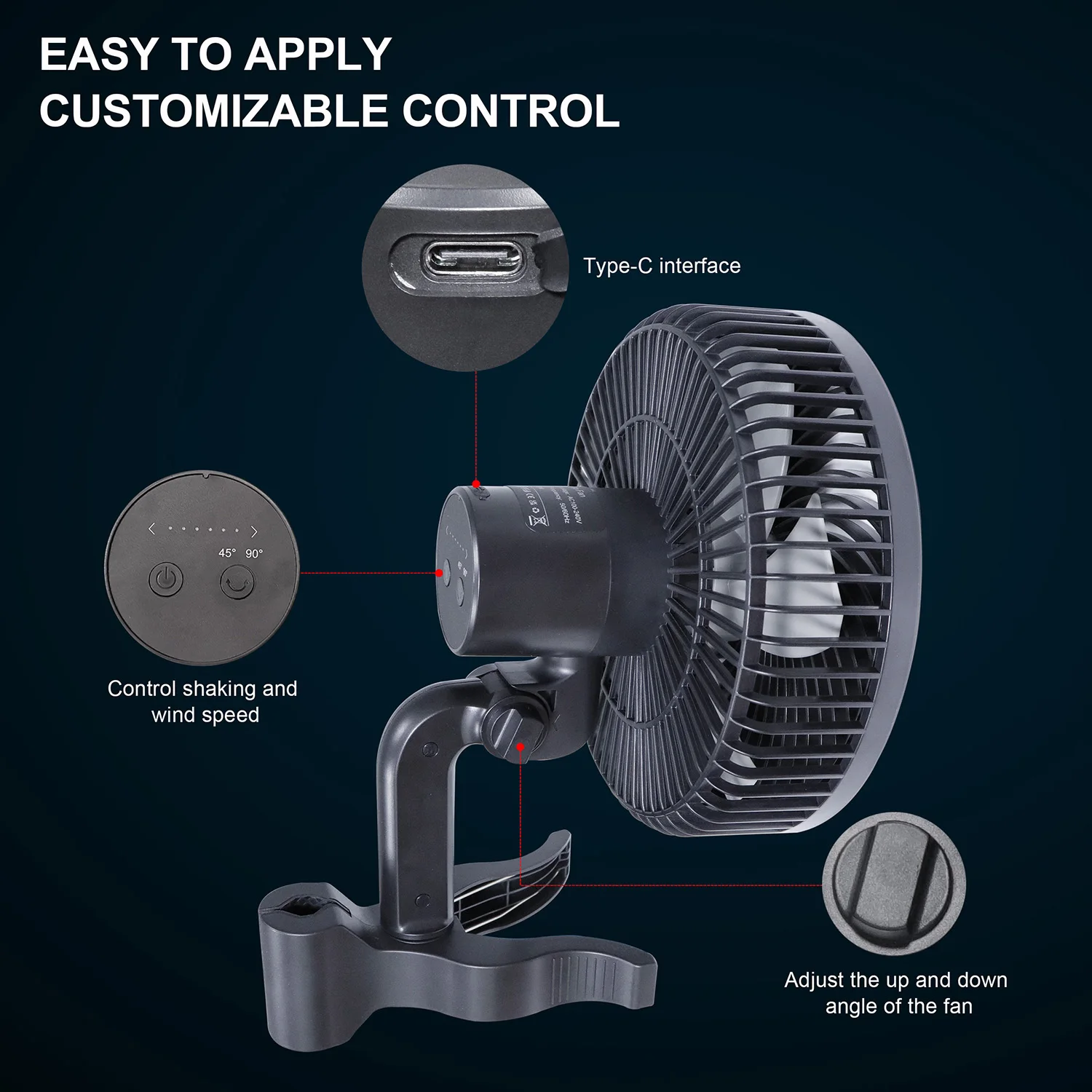 High Airflow Grow Tent Clip Fan with Multiple Wind Speeds - High Performance Low Noise for Hydroponics Greenhouse