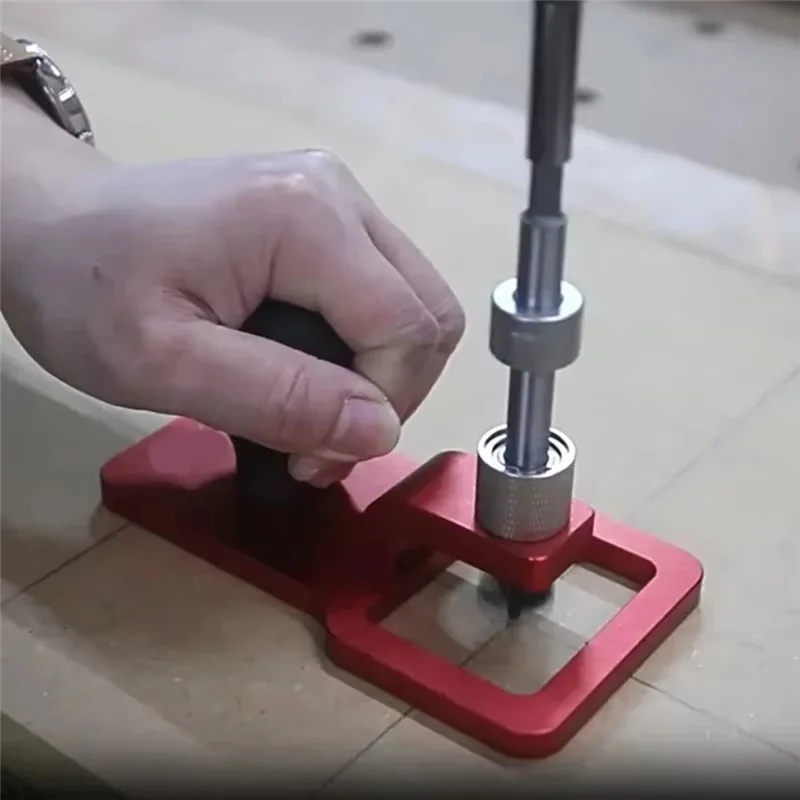 A25F-Locator Opener Spherical Handle Vertical Desktop Punch Guide Hinge Hole Drilling Woodworking Tool