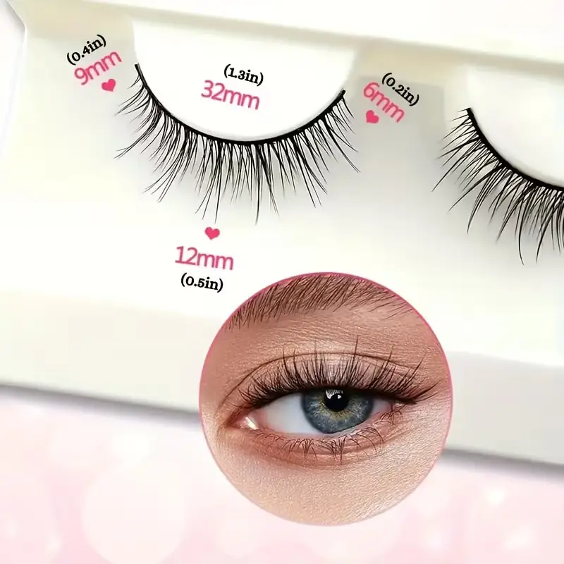 10 Paar übernatürliche, hautfarbene künstliche Wimpern, leicht und hautfreundlich, antiallergisch, frisch und atmungsaktiv, sehr geeignet für den täglichen Gebrauch. – Detail 4