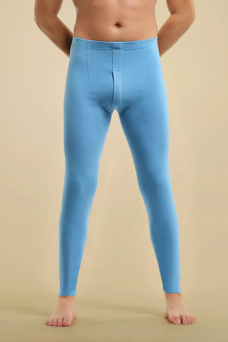 Men's thermal long johns, fleece - lined and thickened, for inner wear, cotton - woolen pants, suitable for spring and autumn, c