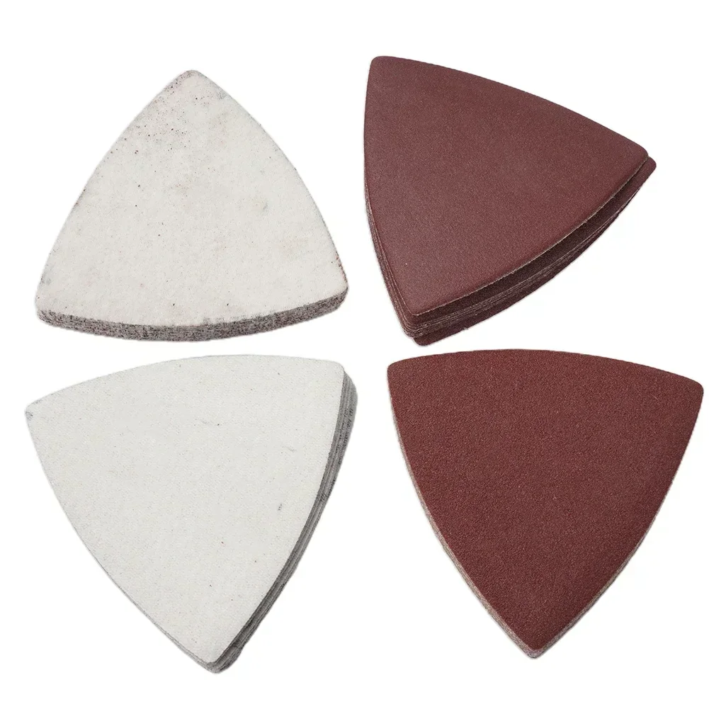 40pcs Triangular Sandpaper 60# 120# 180# 240# Grit 80*80*80mm Size  Aluminum Oxide For Wood Metal Oscillating Multi Tool Part