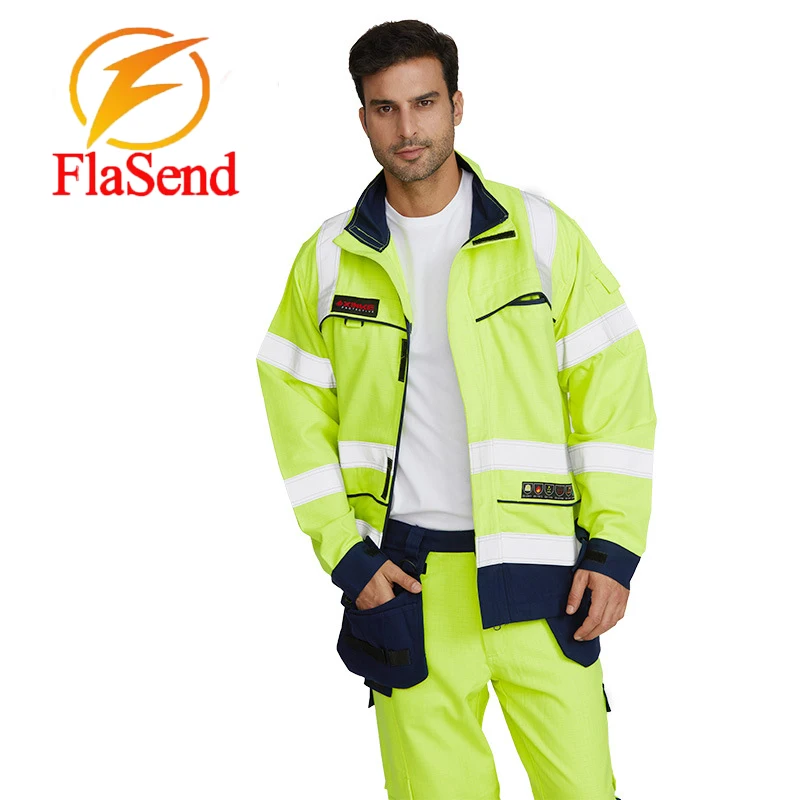 

Free Shipping Flame-Retardant Work Clothes Men's Suits Heat-Resistant Top and Pants Labor's Working Protective Suit Sécurité