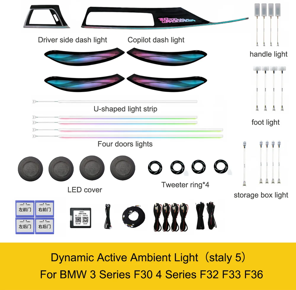 Dynamic Active Ambient Lighting For BMW 3 Series F30 4 Series F32 F33 F36 LED Light Upgrade Accessories Atmosphere Lights