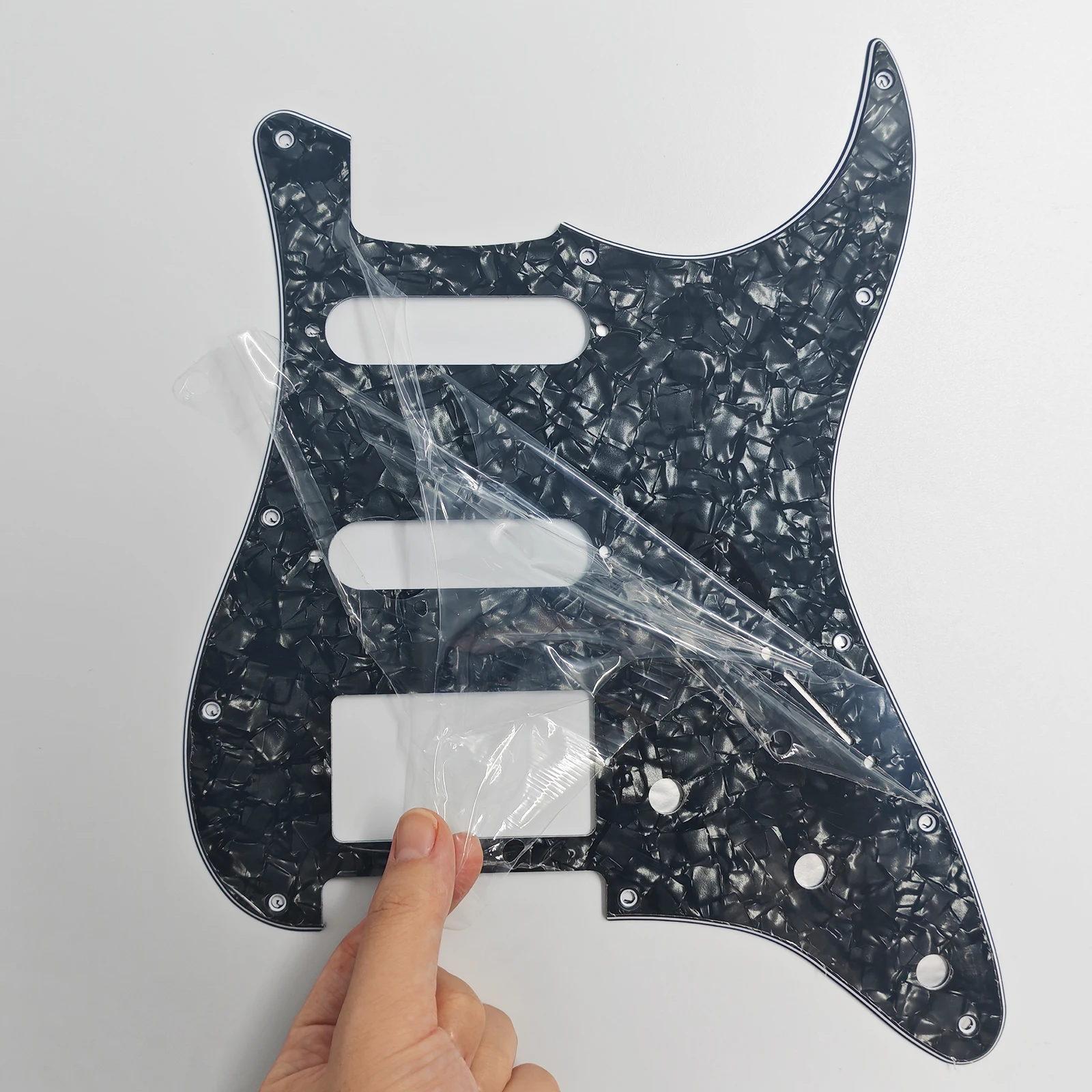 PHRILAM SSH11hole ST Electric Guitar Guard, 3-Layer St Pickguard with Aluminum Foil Shield Fits American/Mexican Standard view 3