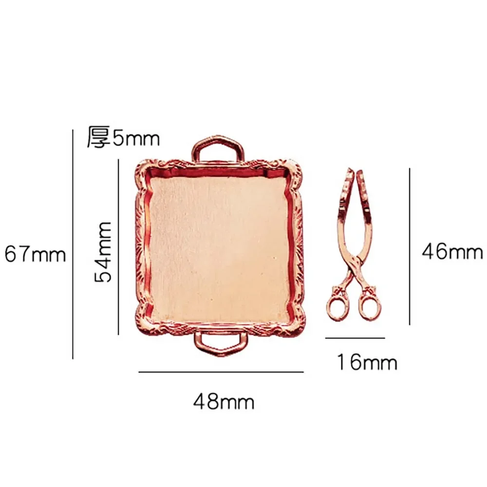 Clip de pan en miniatura para casa de muñecas, Mini plato con bandeja, modelo de juguete para casa de muñecas, accesorios de decoración ob11 bjd, 1/12