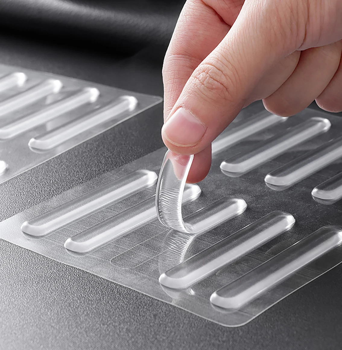 60*10mm Siliconen Anti-collision Strip Ovale zelfklevende Traceless Transparante Zachte Sticker Deurklink Stopper protector Mat