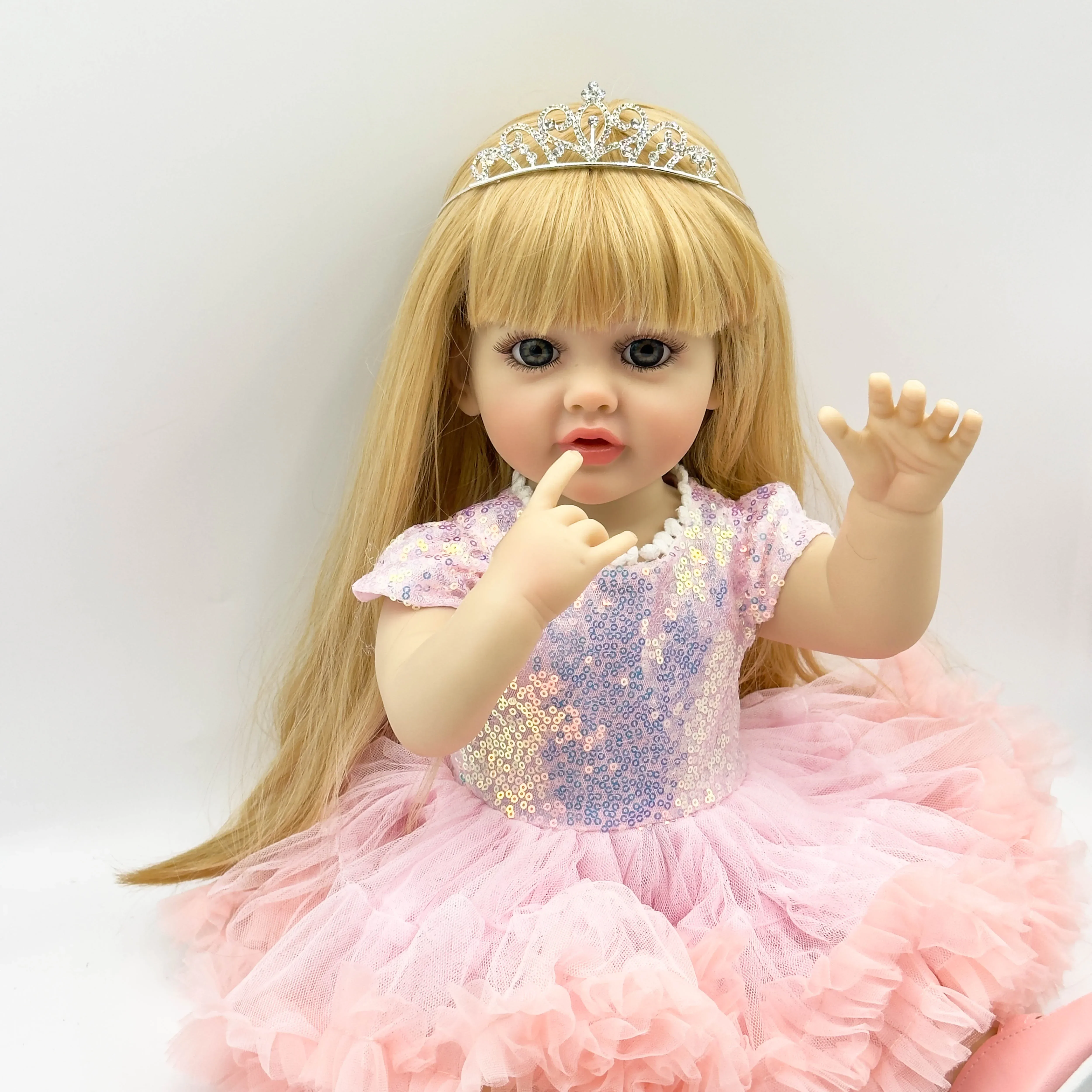 55CM Betty Pretty Princess full body soft silicone vinyl Reborn Toddler Girl lifelike Baby Doll Christmas Gift for Grils