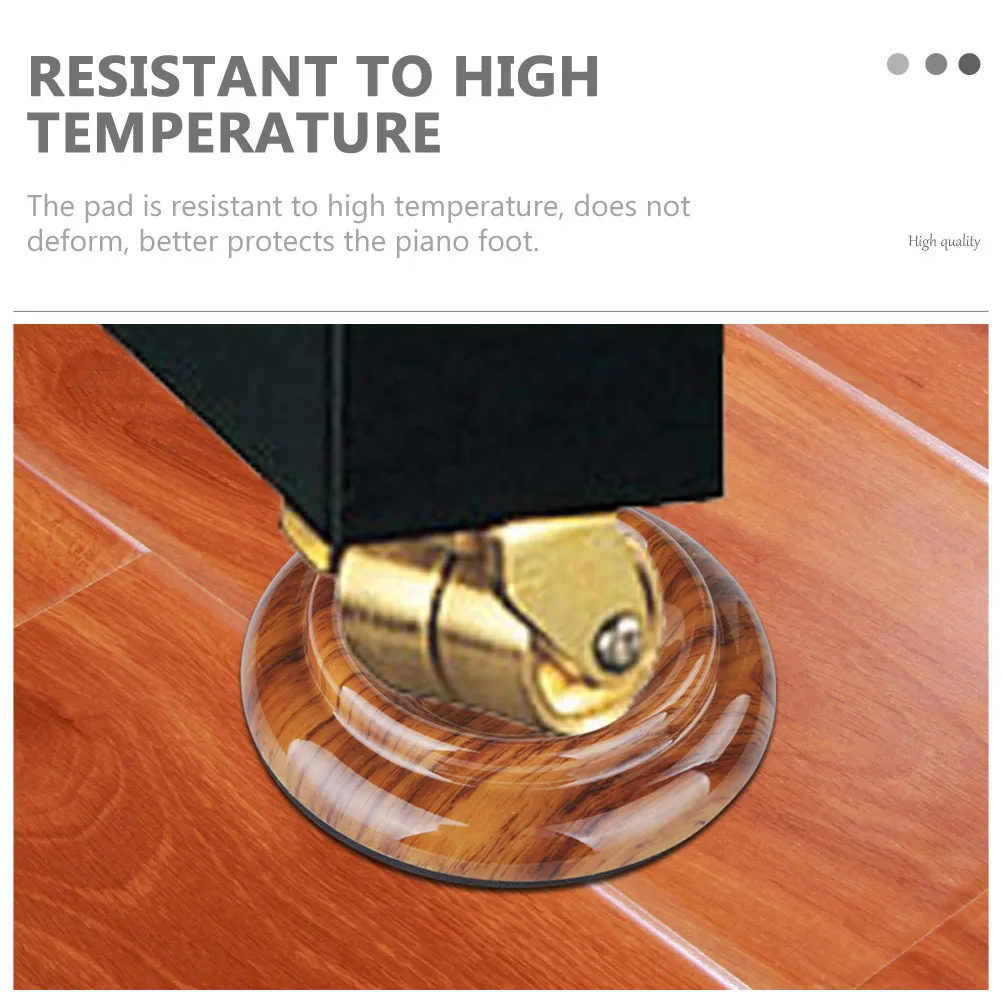 

4Pcs Piano Floor Mats Non-Slip Thick Cushion Pads for Piano Legs Protection High Temperature Resistant Floor Mat Accessory