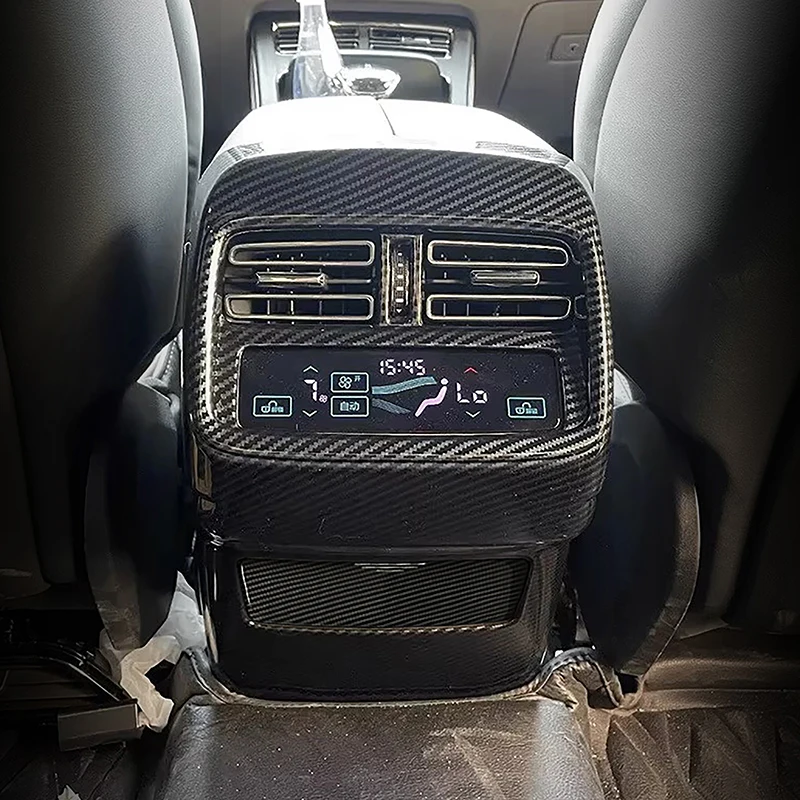 

Carbon Fiber Color Rear Air Conditioning Outlet Frame Decoration Cover Trim For BYD Han 2022 Car Styling Interior Accessories
