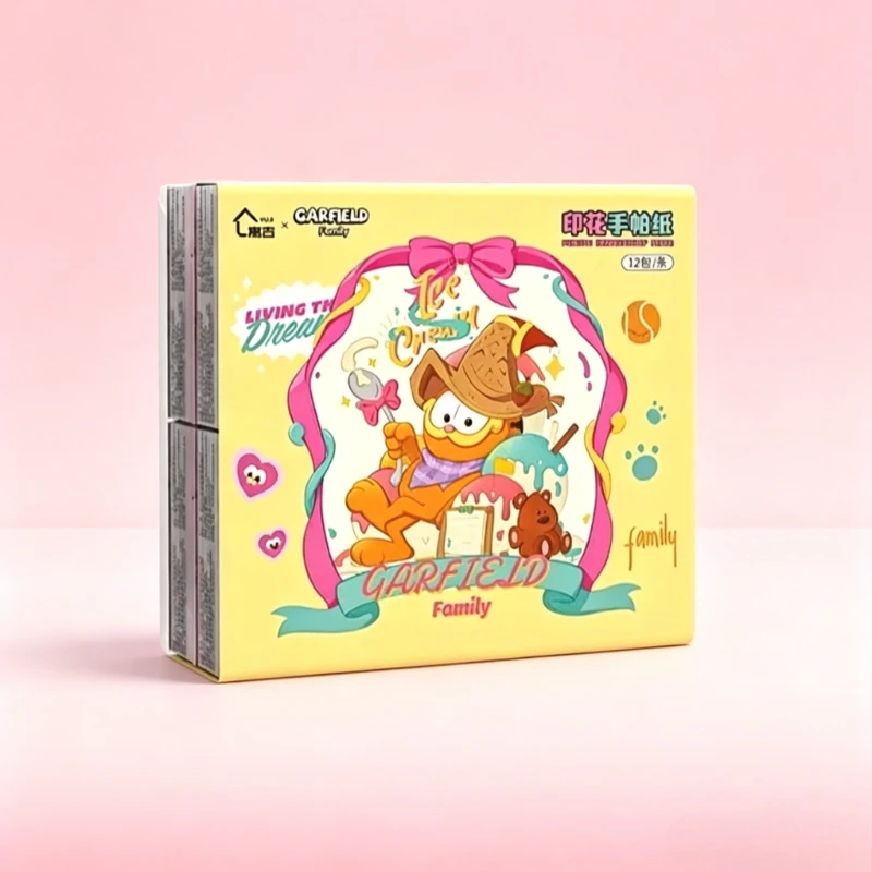 

Garfield cartoon cute printed handkerchief tissues kawaii household portable mini individually packaged tissues wholesale