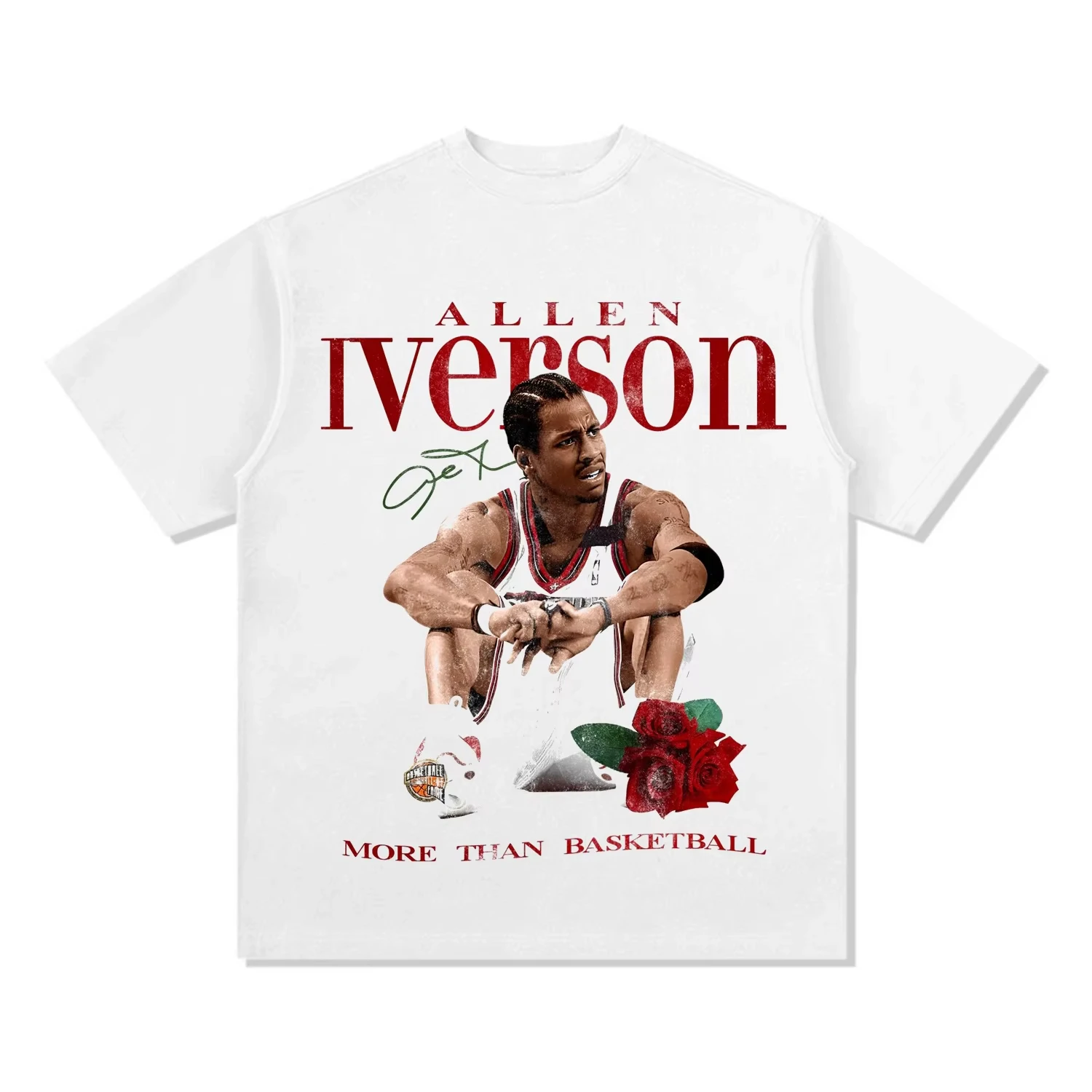 

New Summer Allen Iverson Printed Short Sleeve Answers American Basketball Fans Cotton T-Shirt Summer Casual Vintage Short Sleeve