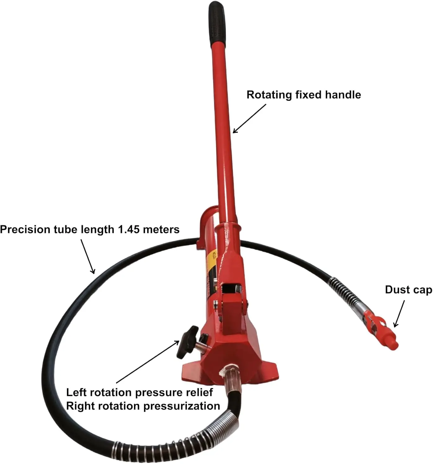 10 ton vloerkrik hydraulische pompset met lange steel, 22000 lbs, rood