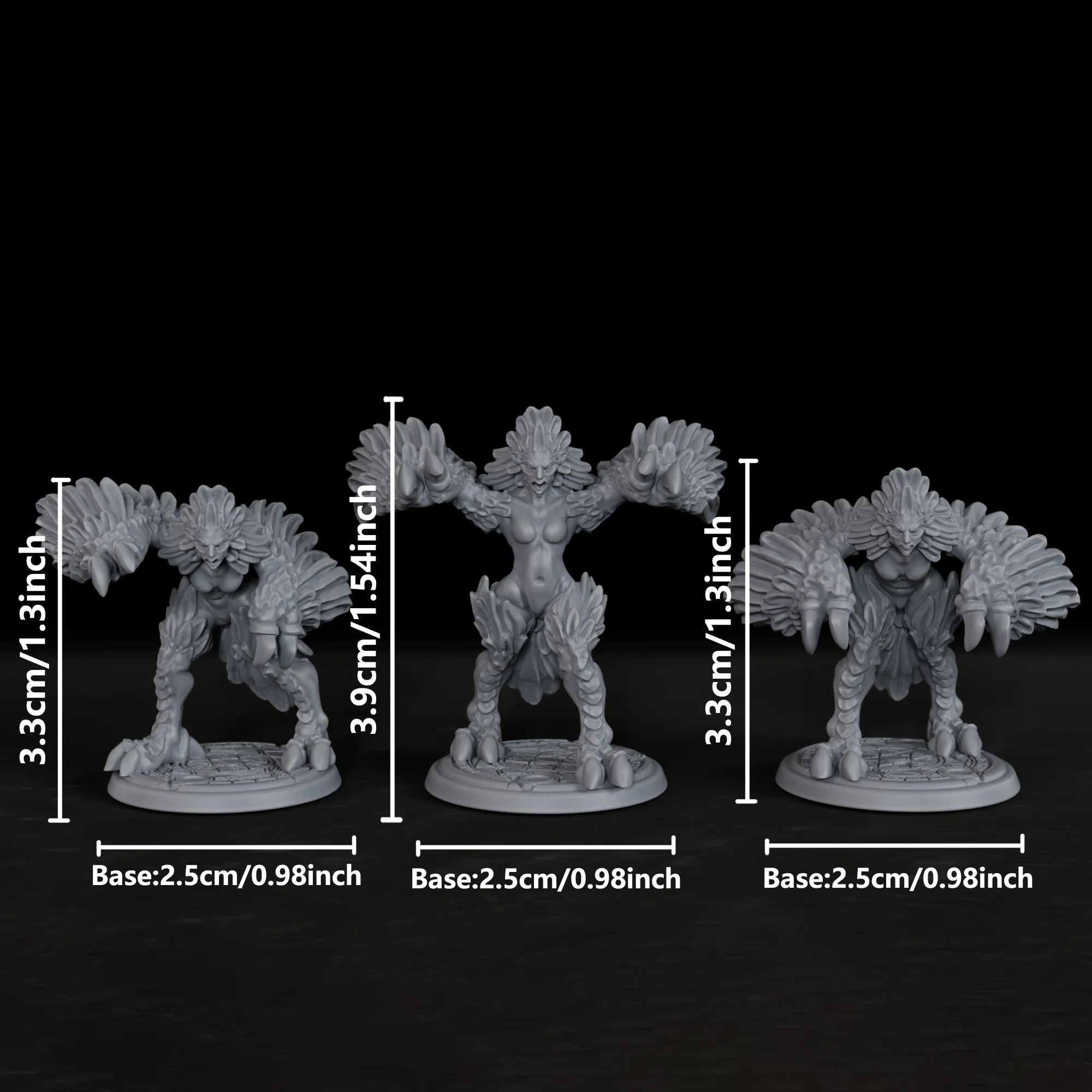 RPG Harpies Miniature - Christmas Gift, Fantasy Characters/NPC for RPG Tabletop Player, Board Game Gifts & Accessories