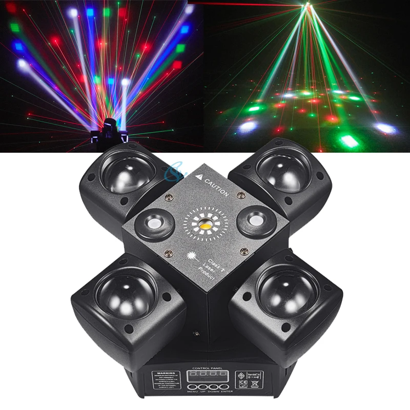 Mini LED RGBW 48W Stage Disco Lights DJ Beam Laser Strobe light Remote Control  For Ktv Bar Nightclub