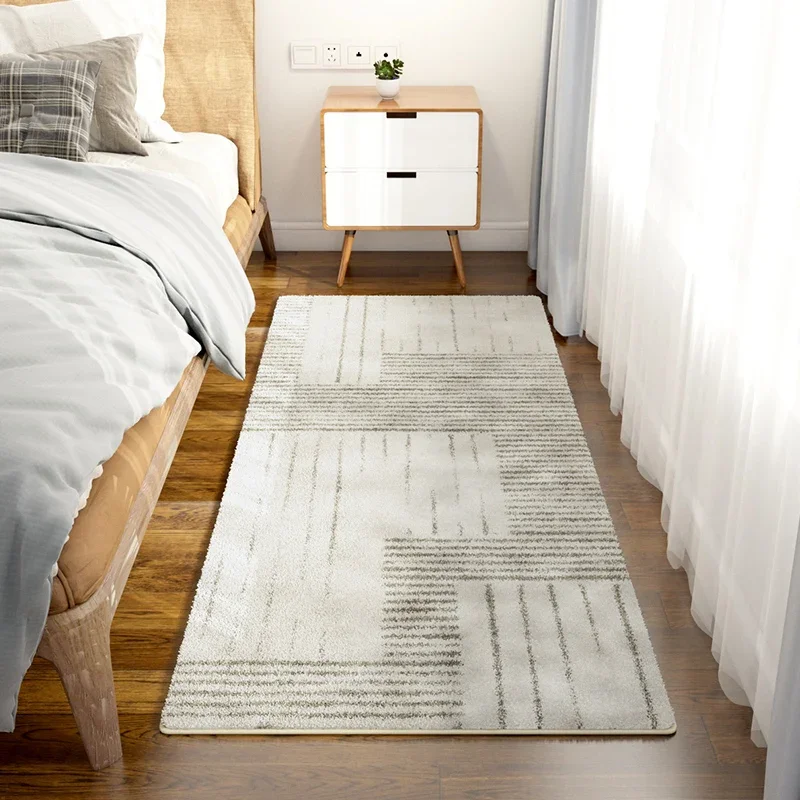 Japanese Style Wabi Sabi Style Non Slip Carpet Bed Bedroom Bedside Strip Simple Carpets Modern Fluffy Soft Thickened Highend Rug