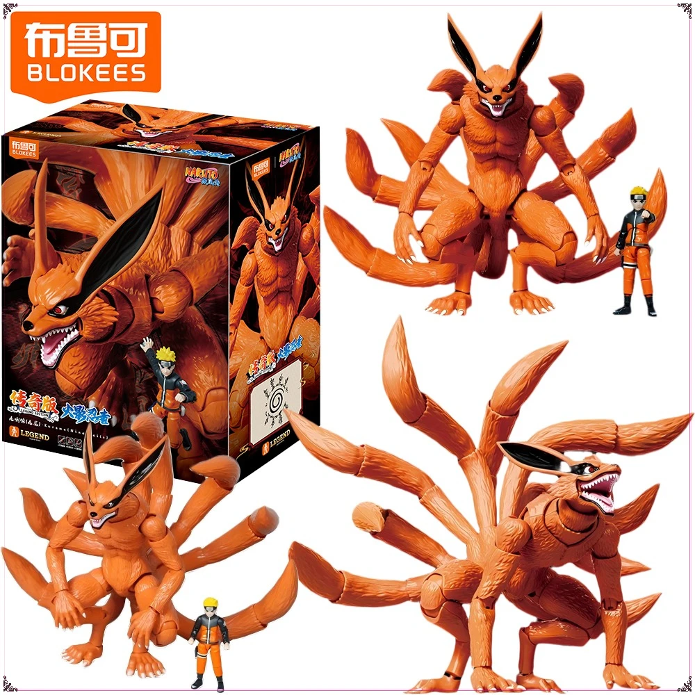 

Original BLOKEES Naruto Kurama Action Figures Cartoon Assembled Toys Figurines Splicing Model Decorative Ornaments Holiday Gifts