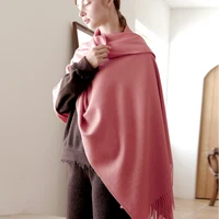 Wool Winter Scarf Women Fashion Shawl Adult Solid Scarves Luxury Autumn Shawls and Wraps  Poncho Scarfs for Ladies Unisex Wrap - Image 3