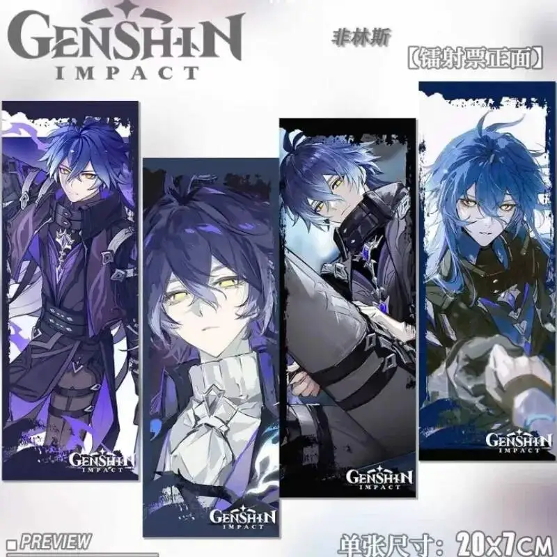 

Закладка-билет Genshin Impact с Киррилом Чудомировичем Флинсом, лазерная, коллекционная, для школы, канцелярские товары, подарок для косплея и аниме-фанатов