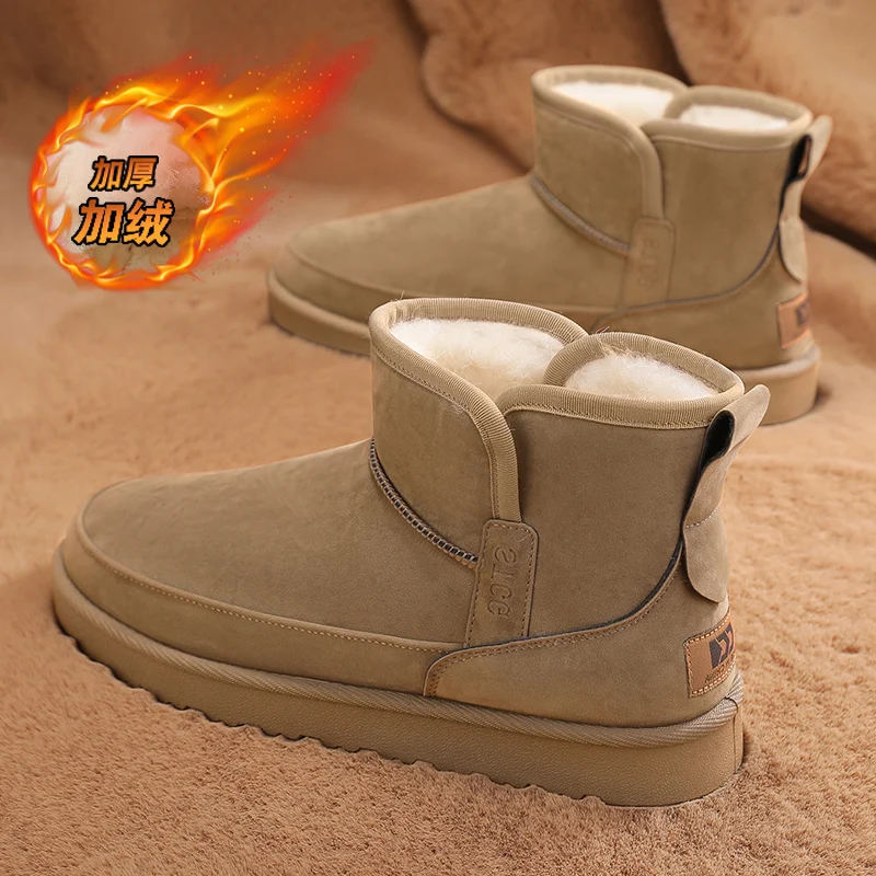 Insulated Fleece Lined Vintage Work Ankle Boots Anti Slip Abrasion Resistant Outsole Wind Resistant Exterior Shoes For MenStreet