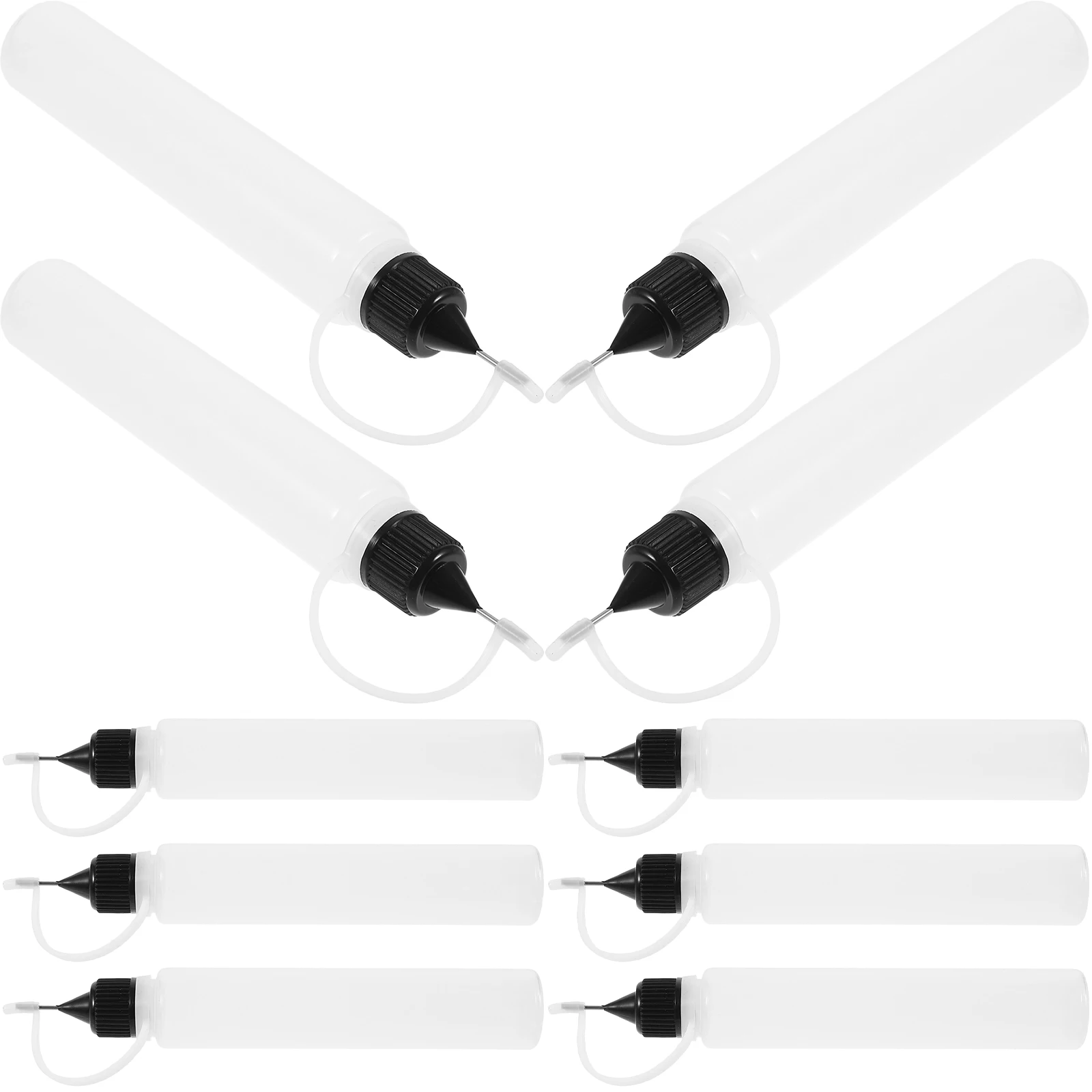 

10pcs 30ML White Refillable Needle Tip Glue Bottles Lightweight Empty Craft Oil Sand Painting Tools Decorative Paper Projects