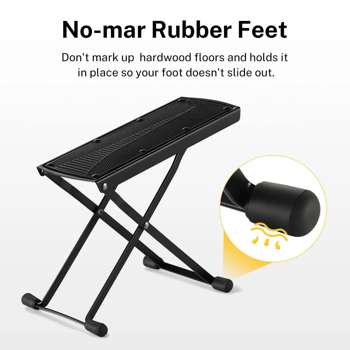 Miwayer Guitar Footrest Pedal 4/6 Position Height Footboard Metal Non-Slip Rubber Pad Adjustable Folding  for Guitar Accessories