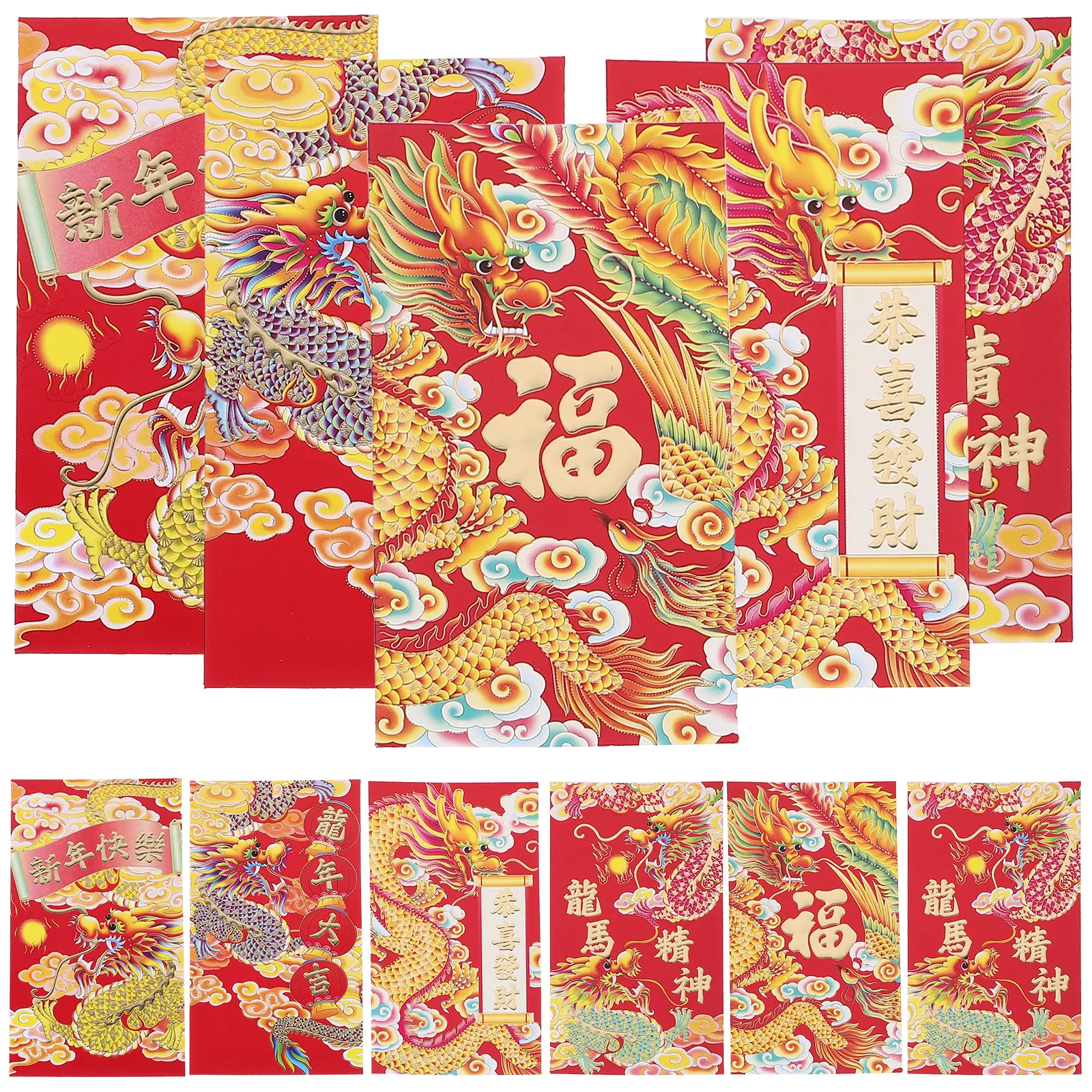 

30Pcs Chinese Style Red Envelopes Money Packets New Year Cash Gift Bags 2024 Traditional Paper Red Packets Lucky Money Pouches