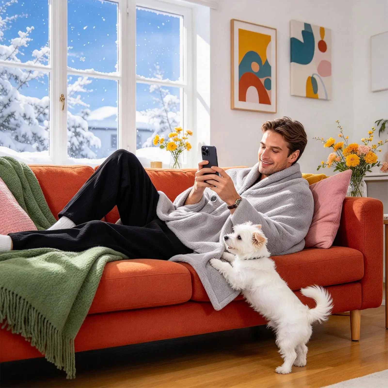 Portable Heated Shawl 3-Level Portable Soft Warm Cordless Heating Wearable Heated Shawl Wrap Blanket For Couch Bed Sofa Dorm