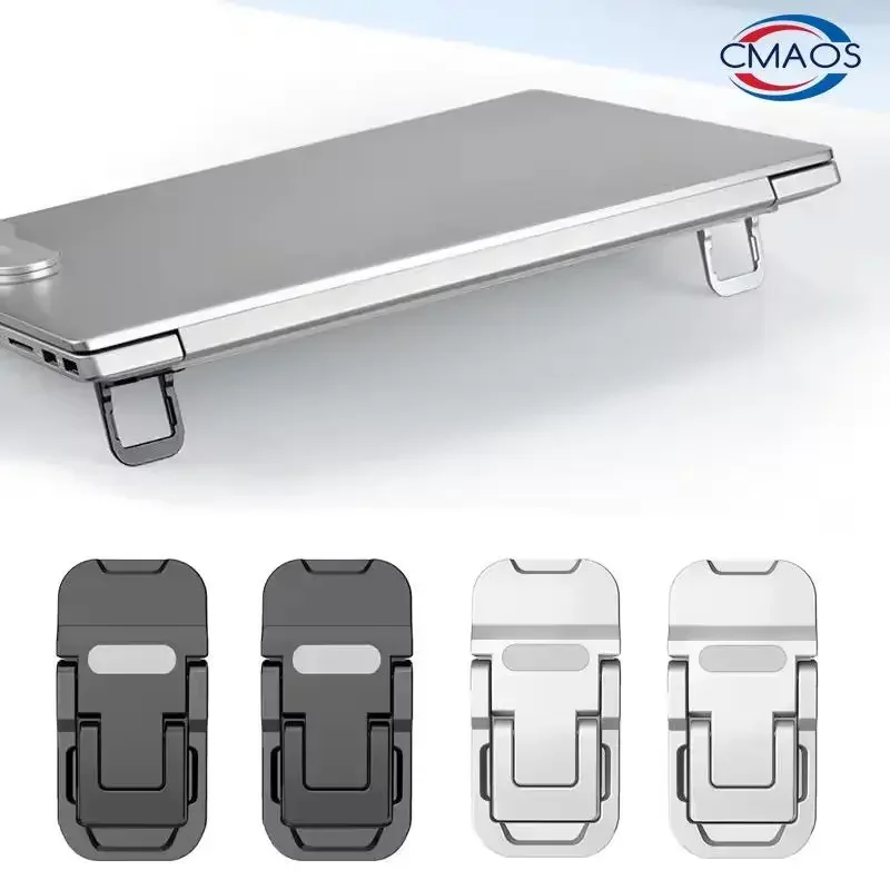2 Stück Mini Faltbarer Laptop-Ständer Tragbarer Computer-Tastaturerhöher mit 2 Verstellbaren Winkeln Selbstklebender Unsichtbarer Notebook-Ständer