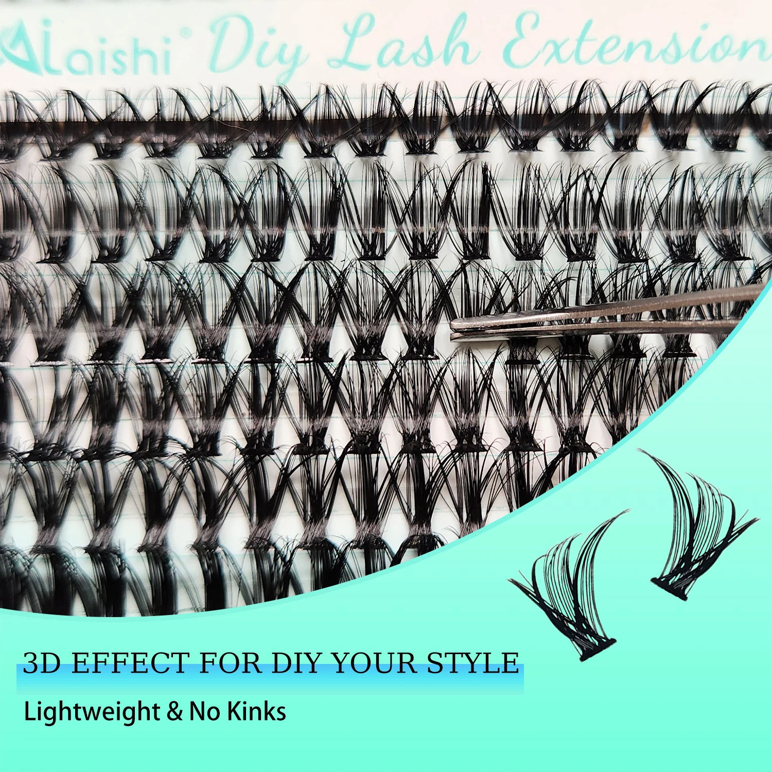 AILAISHI LASH DIY Eyelashes Kit 320pcs Cluster Lashes 30D+40D Waterproof Bond and Seal with Remover Tweezer Premade Fan Lashes