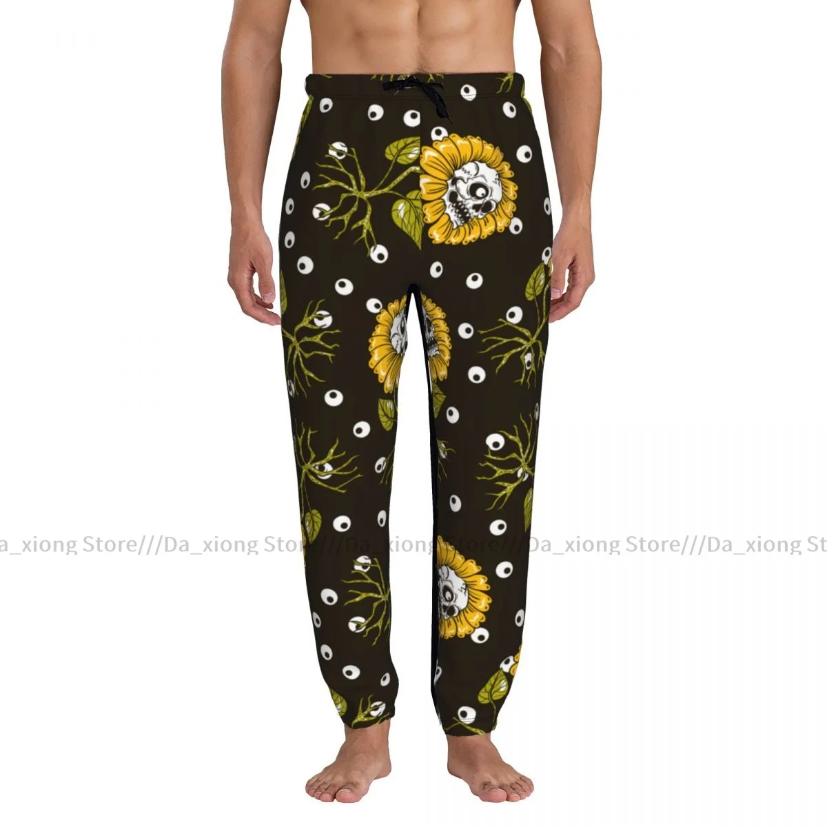 Men Joggers Pants Sunflowers Skulls Hilarious Man Sweatpants Streetwear Casual Mens Pants