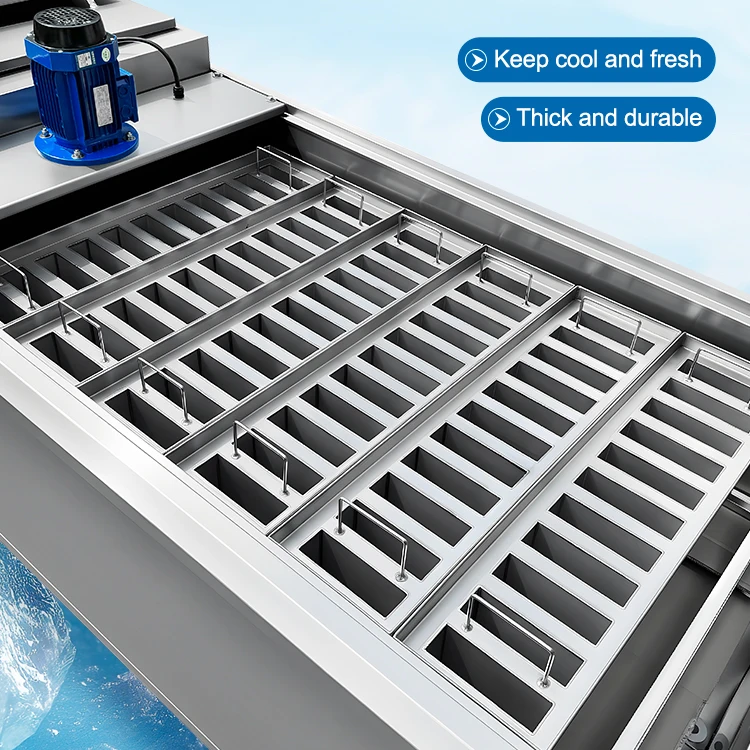 Stainless Steel 1T Ice Block Machine 1kg 66 Molds High Productivity 1.5H Commercial with Motor 380V  Custom