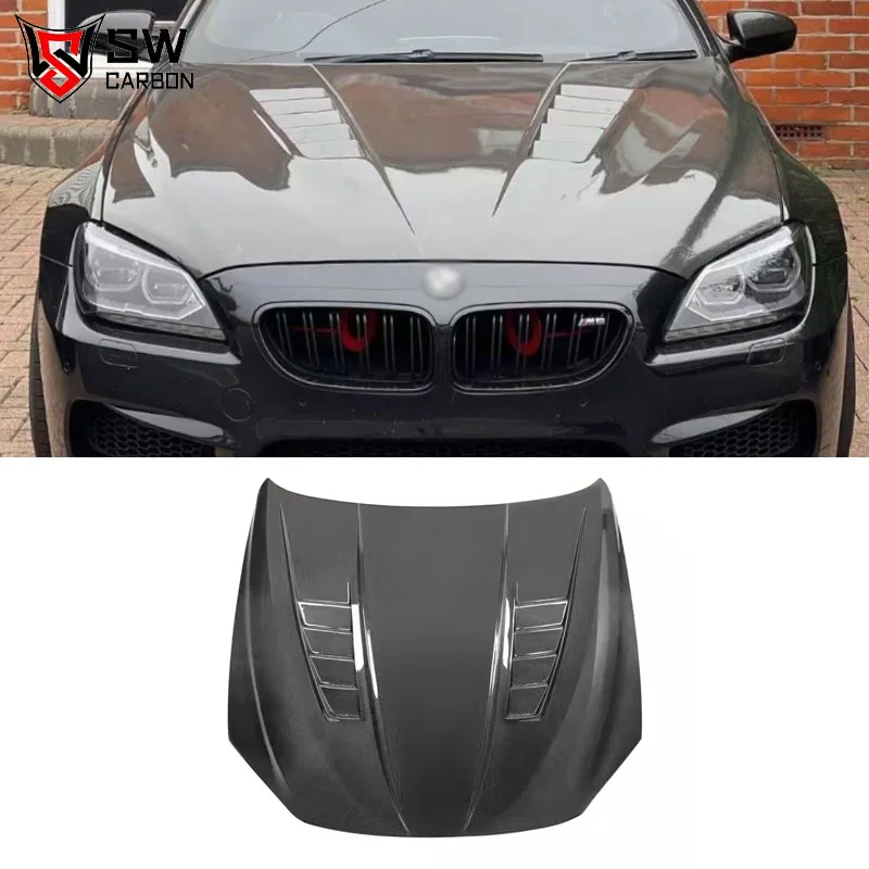 

F06 F12 F13 Передний капот, двухсторонний капот из углеродного волокна для BMW 6 серии F06 F12 F13/M6 2012-2017, передняя крышка автомобиля, капот двигателя
