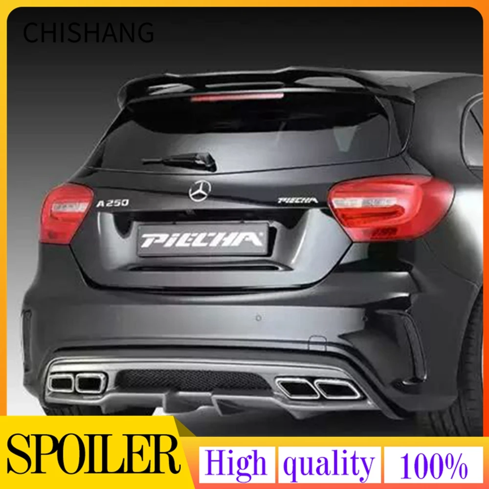 

For 12-18 Benz W176 A160 A180 A200 A220 A250 A45 VAD-PE Carbon Fiber +FRP Rear Roof Wing Spoiler Car Styling