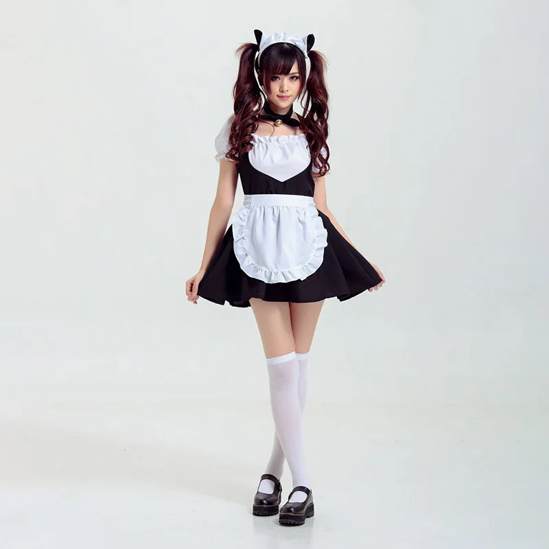 Robe de femme de chambre chat mignonne, robe de femme de chambre beauté fraîche et douce, Lolita japonaise, noir et blanc, votre petite robe de chat exclusive