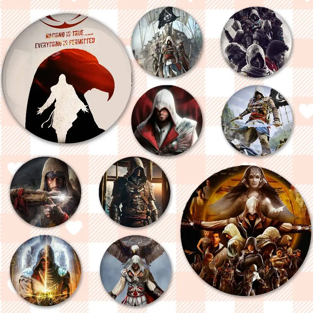 A-القتلة-الجديدة لعبة شارات صفيح لينة زر دبوس بروش شارة معدنية مخصصة مجوهرات اكسسوارات قبعة حقيبة التلبيب