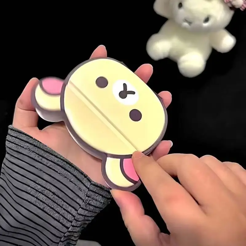 Rilakkuma Folding Makeup Mirror Cute Simple Portable Handheld Makeup Mirror Foldable Girls Compact Travel Pocket Mirror Gift - view 6